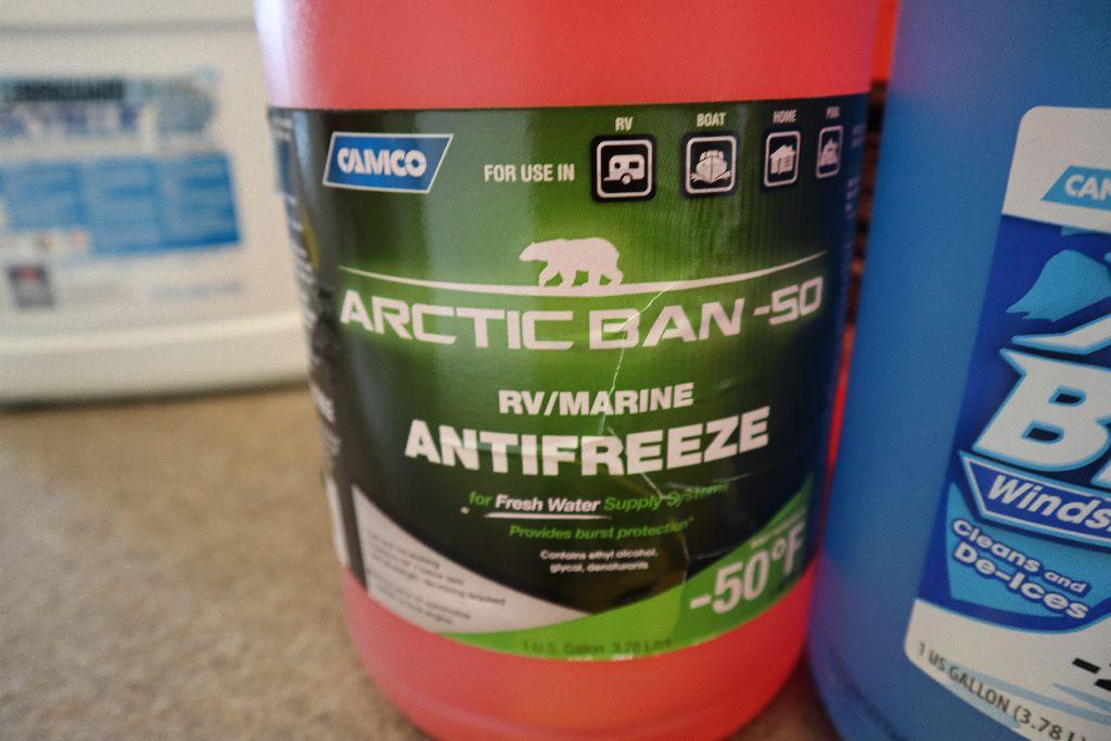 RV/Marine antifreeze fluids 3 gals.; Winshield washer 1 gal.