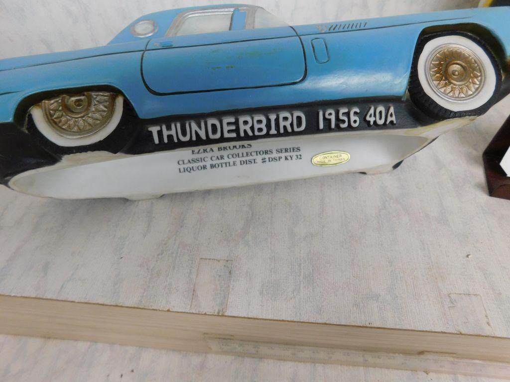 Collector Bottle Covers: 1956 Thunderbird 40a; 1957 Corvette. (2)