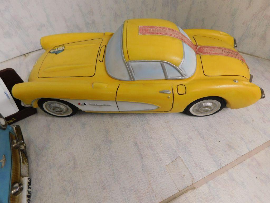 Collector Bottle Covers: 1956 Thunderbird 40a; 1957 Corvette. (2)