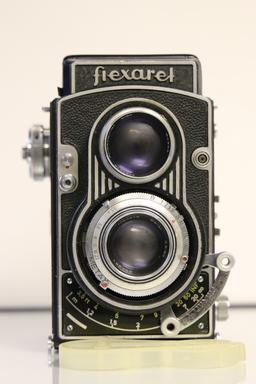 Meopta Flexaret TLR Camera with Leather Case and Plastic Lens Cover