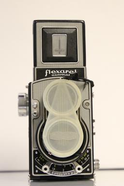 Meopta Flexaret Automat TLR Camera with Leather Case and Plastic Lens Cover