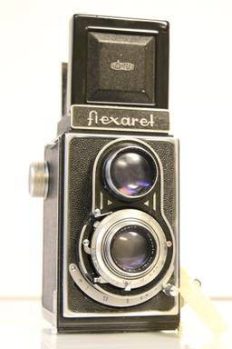 Meopta Flexaret TLR Camera with Leather Case and Plastic Lens Cover