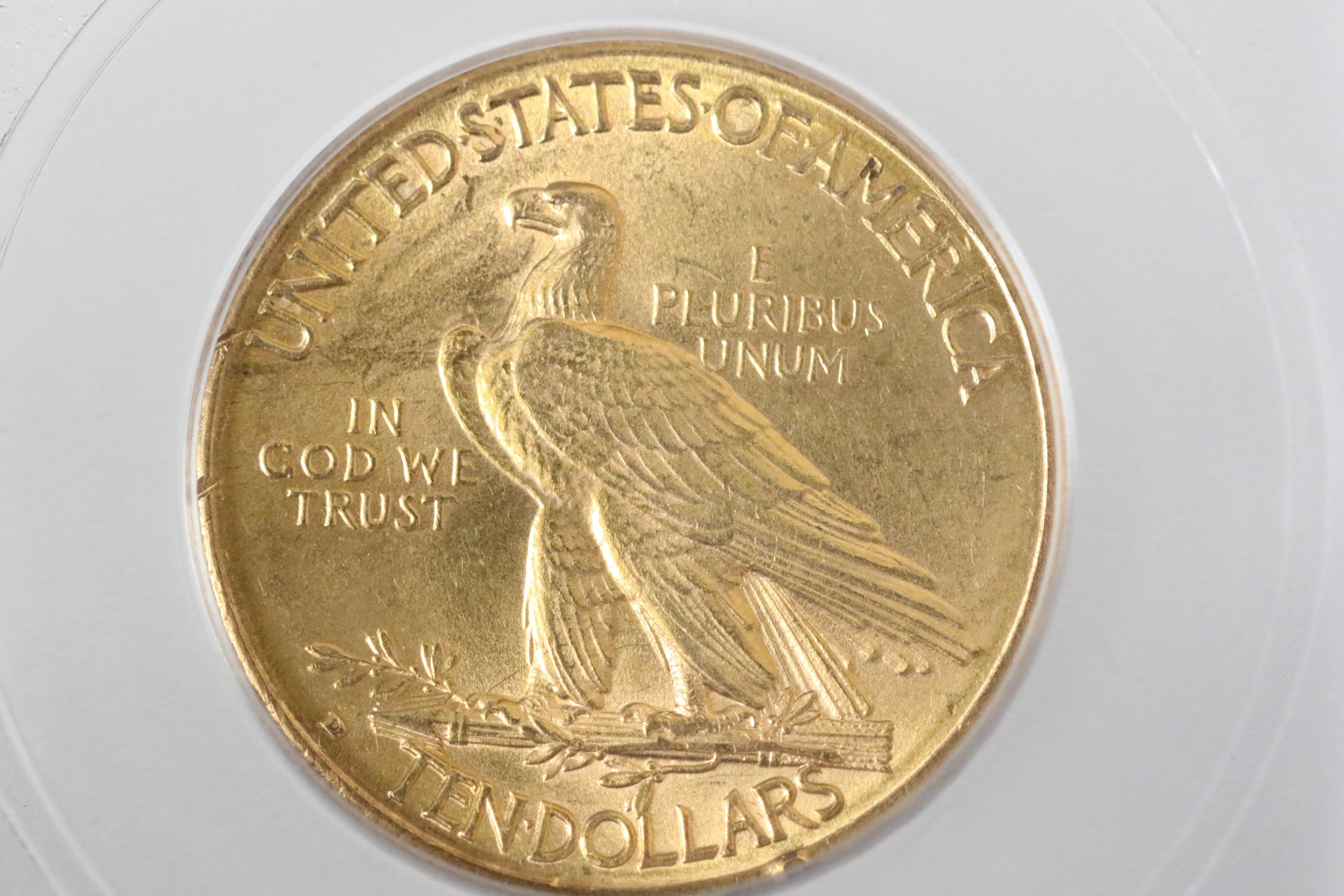 1910 D $10 Gold Coin, Indian Head Eagle