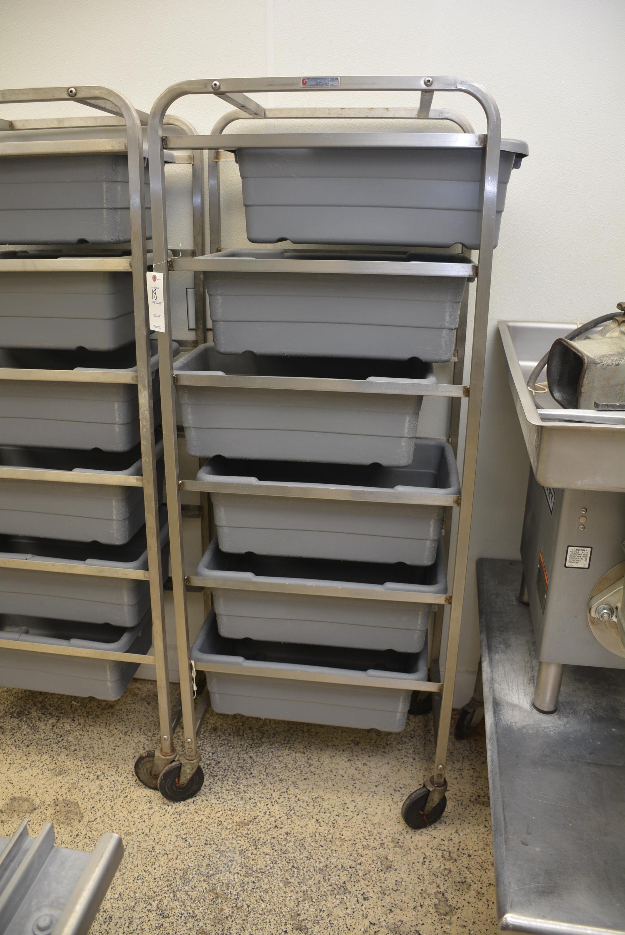 6 Tote Rolling Meat Cart