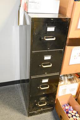 BLACK 4 DOOR FILING CABINET