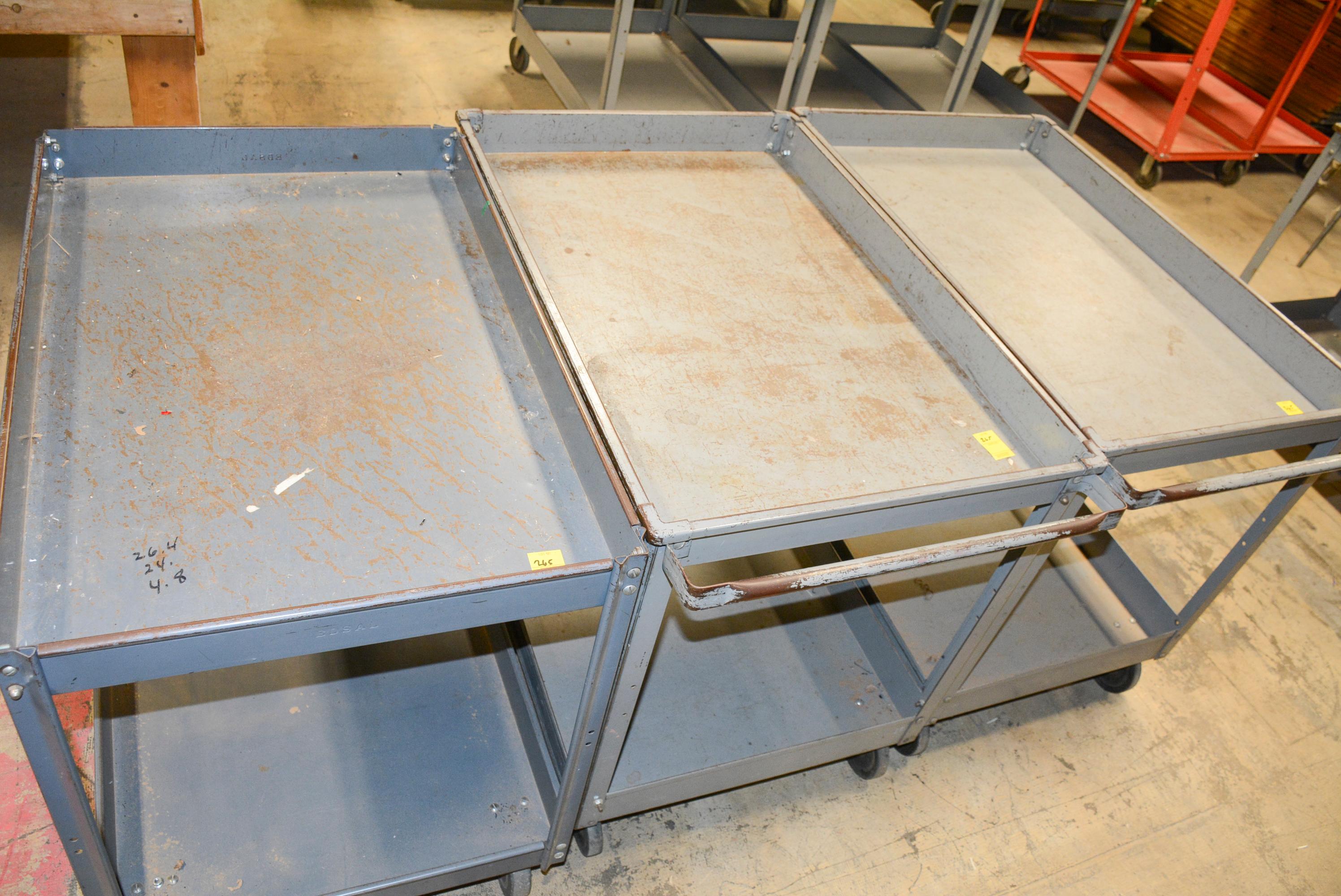 (3) Metal Material Handling Carts