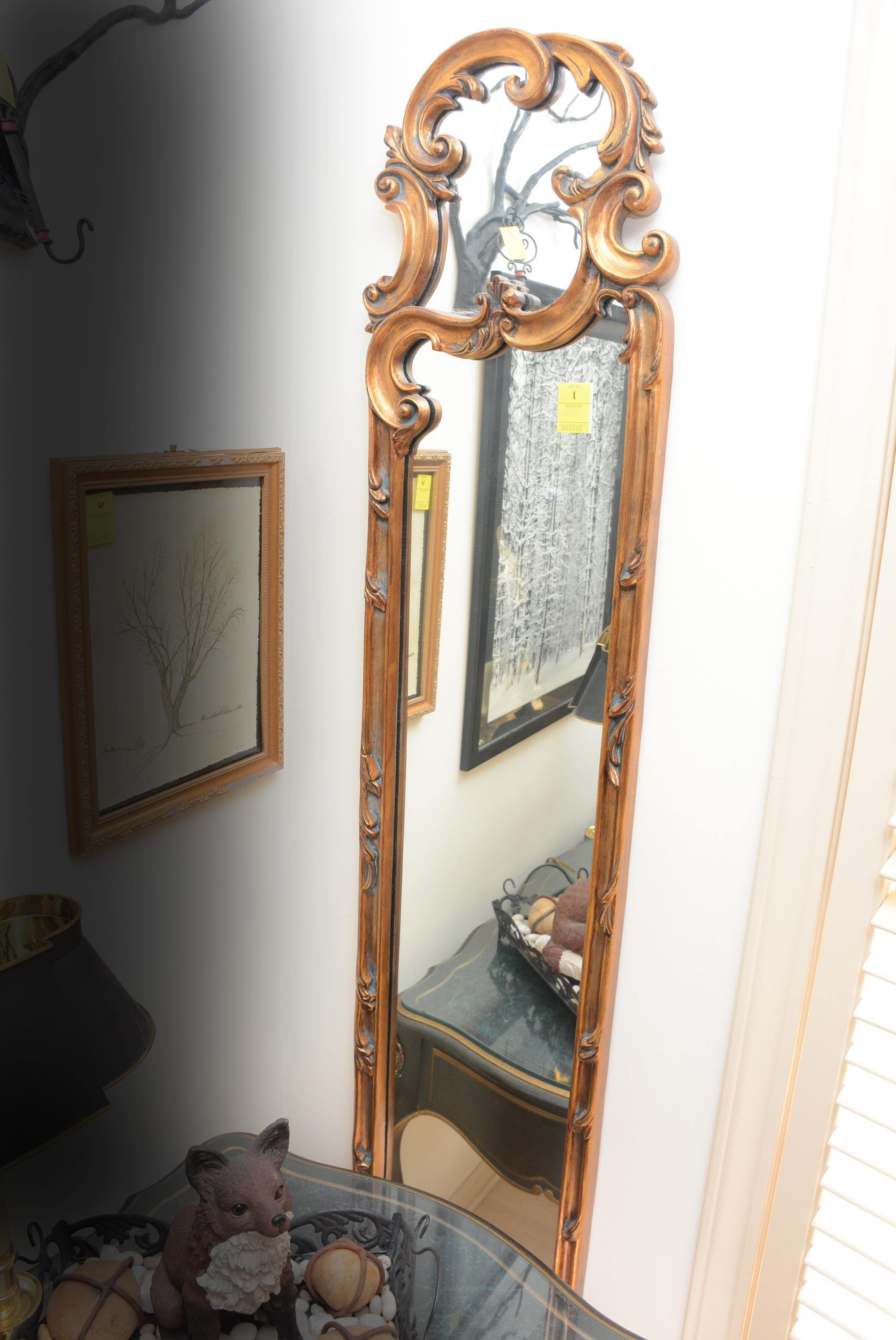 Gold Frame Mirror 62"x14"