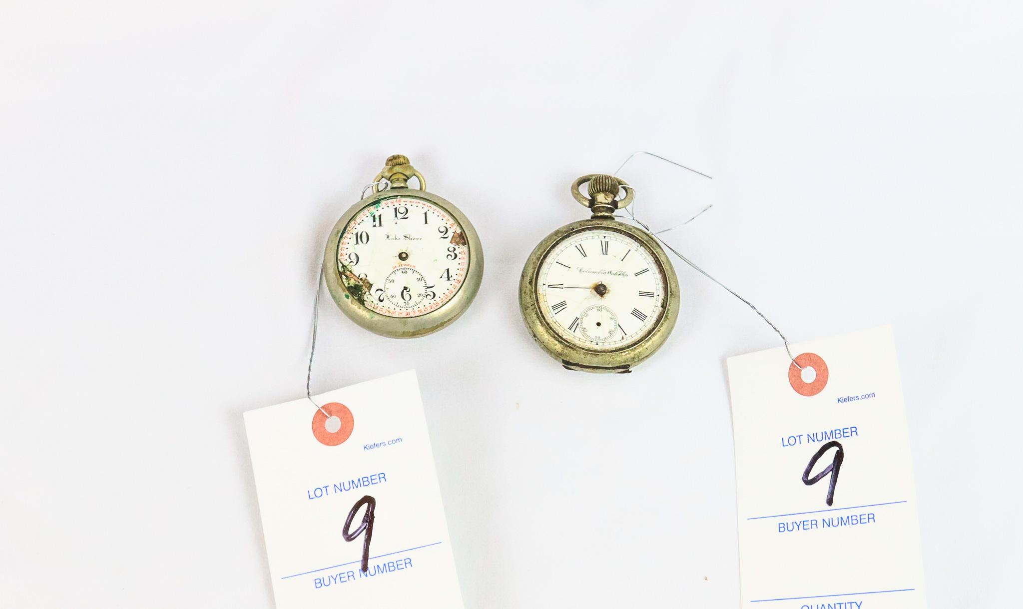 Lakeshore 21 Jewel Pocket Watch & Columbus Watch Co. Pocket Watch (both Need Repair)