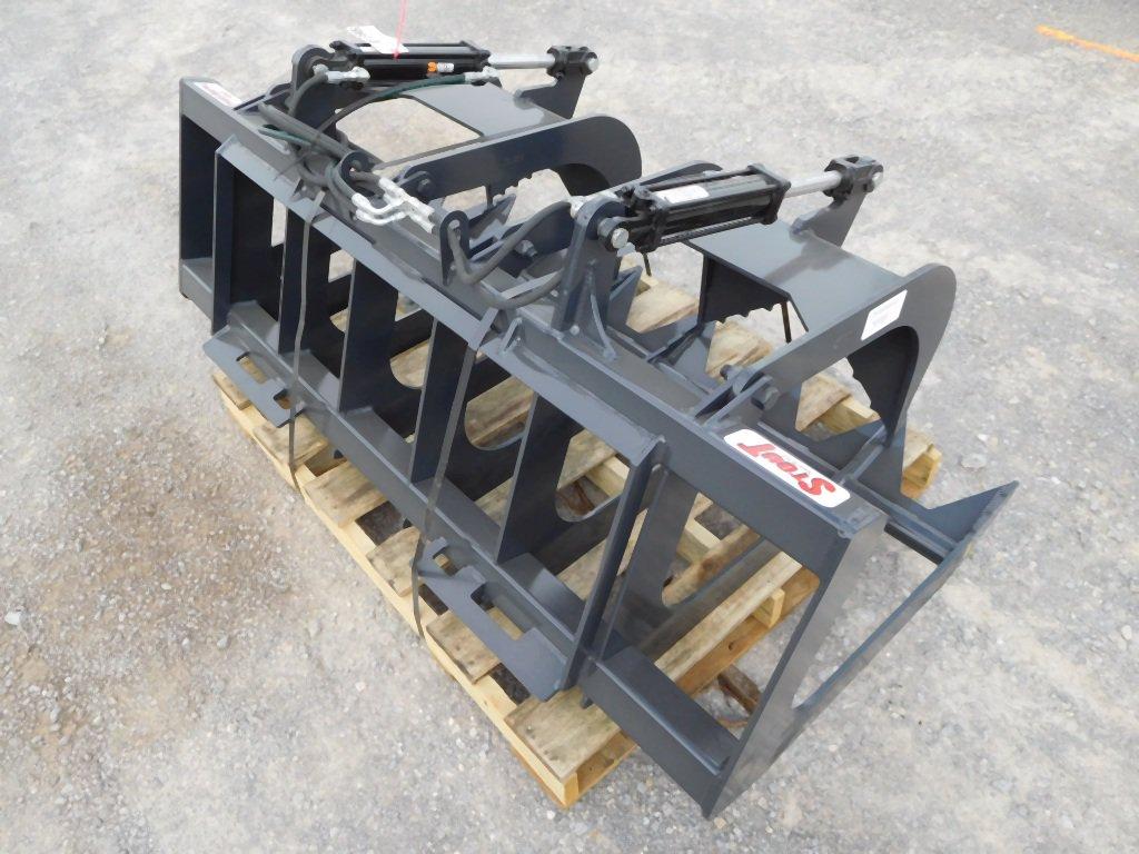 STOUT 66" - 9" OPEN END BRUSH GRAPPLE, UNIVERSAL SKID STEER BRACKETS - UNUS