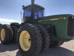 1998 JD 9200 TRACTOR, C & A, 24/6 MANUAL TRANS., 4 HYD., 20.8R42, DUALS, 76