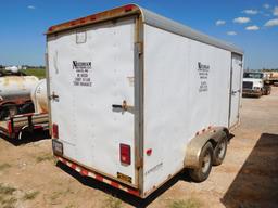 CARGO CRAFT 6'4" X 16' ENCLOSED TRAILER, FOLD DOWN REAR DOOR, SIDE DOOR W/H