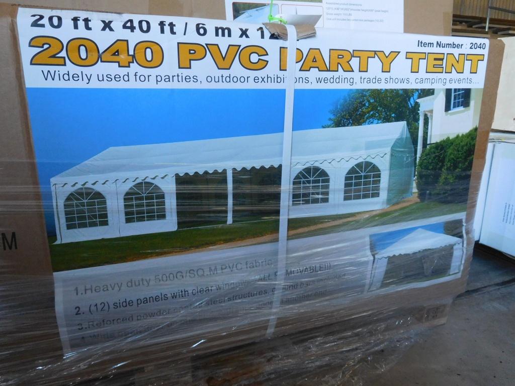 20' X 40' PARTY TENT, FULLY ENCLOSED, 800 SQ. FT., DOORS, WINDOWS, 4 SIDE W