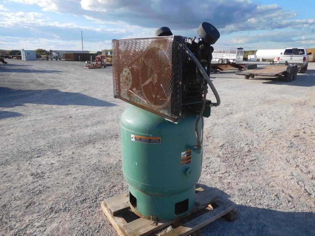 SPEED AIRE INDUSTRIAL VERTICAL AIR COMPRESSOR, 85 GAL. 220 VOLT, 3 PHASE, 1
