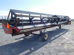 MACDON 36' DRAPER HEADER, MODEL 963, SET UP FOR A CASE, 40HRS ON BELTS, SN: