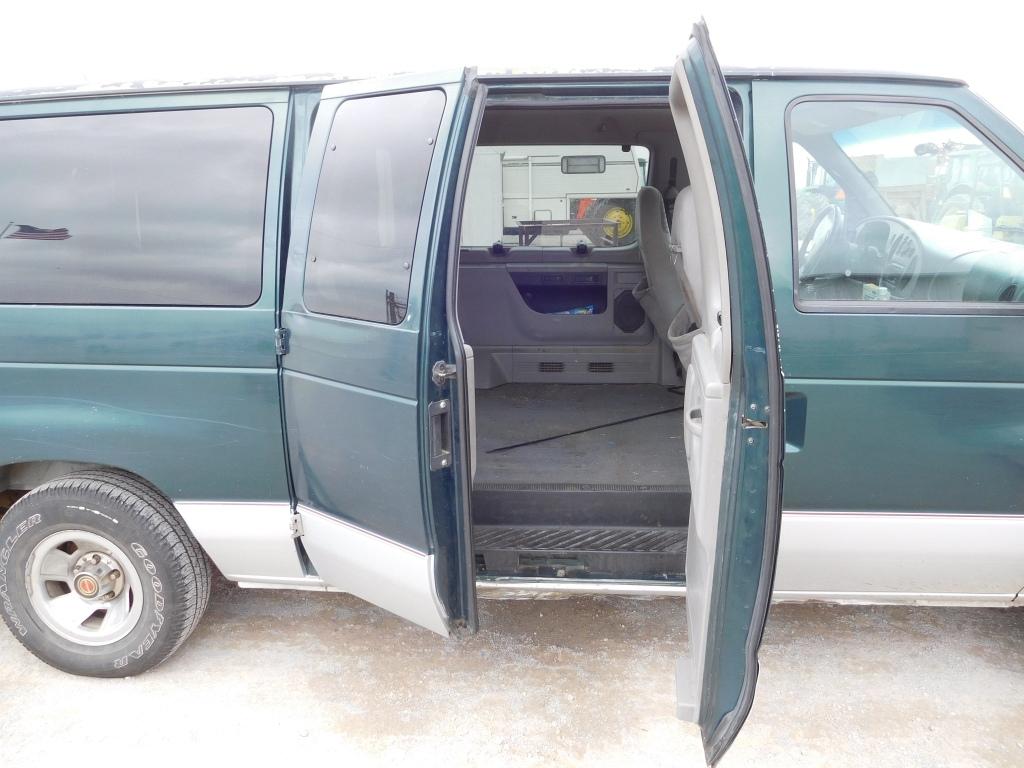 "2000 FORD ECON VAN, AUTO, GAS, DRIVER & PASSENGER SEAT ONLY, W/ELEC. WHEEL