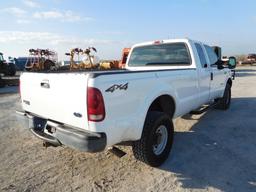 2002 FORD F250 PICKUP, 4X4, 7.3 DSL., AUTO, EXTENDED CAB, SHOWS 271,659 MIL