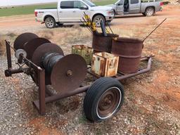 SHOPBUILT FENCING TRAILER, SA, BP, HYD. WIRE ROLLER