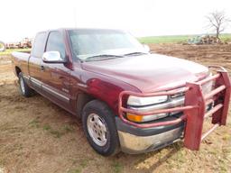 2002 Chevy 1500 Pickup, V8, Auto, Shows 276,000 Mi.  (TITLE)  VIN: 2GCEC19T