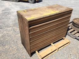 48" CABINET W/PARTS INVENTORY, ROLL PINS, BOLTS,