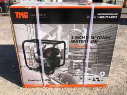 TMG 3" SEMI-TRASH WATER PUMP, 6.5 HP, GAS, UNUSED