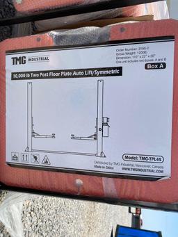 TMG 10,000 LB., 2 POST FLOOR AUTO LIFT, UNUSED