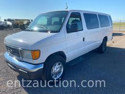 2005 FORD ECONOLINE 15 PASSENGER VAN, V8,