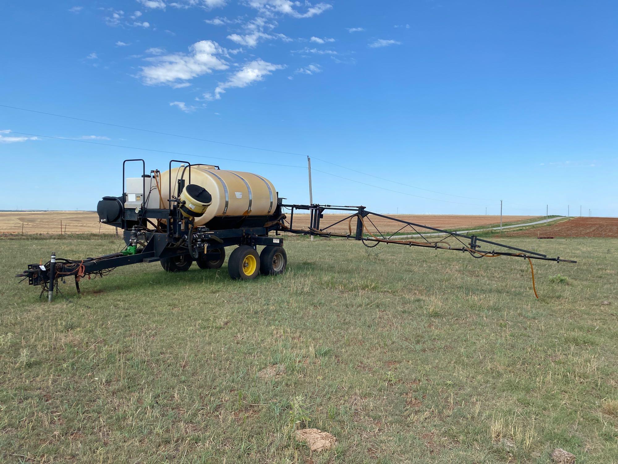 WYLIE 45' SPRAYER, 1,000 GALLON POLY TANK HYD. PUMP, TA FLOATING AXLE, WITH RAVEN 440 MONITOR