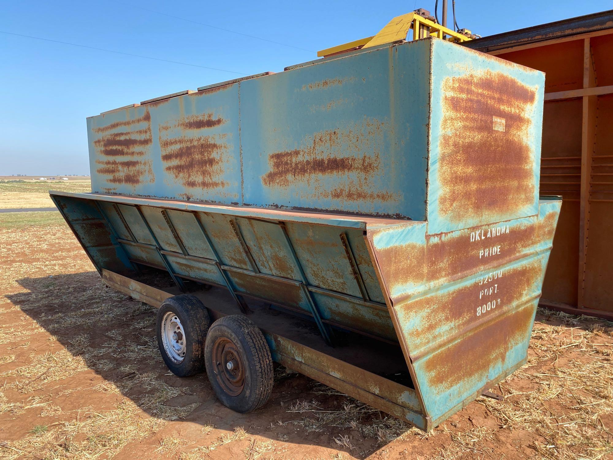 OKLAHOMA PRIDE 16' PORTABLE CATTLE FEEDER 325 BU., TA