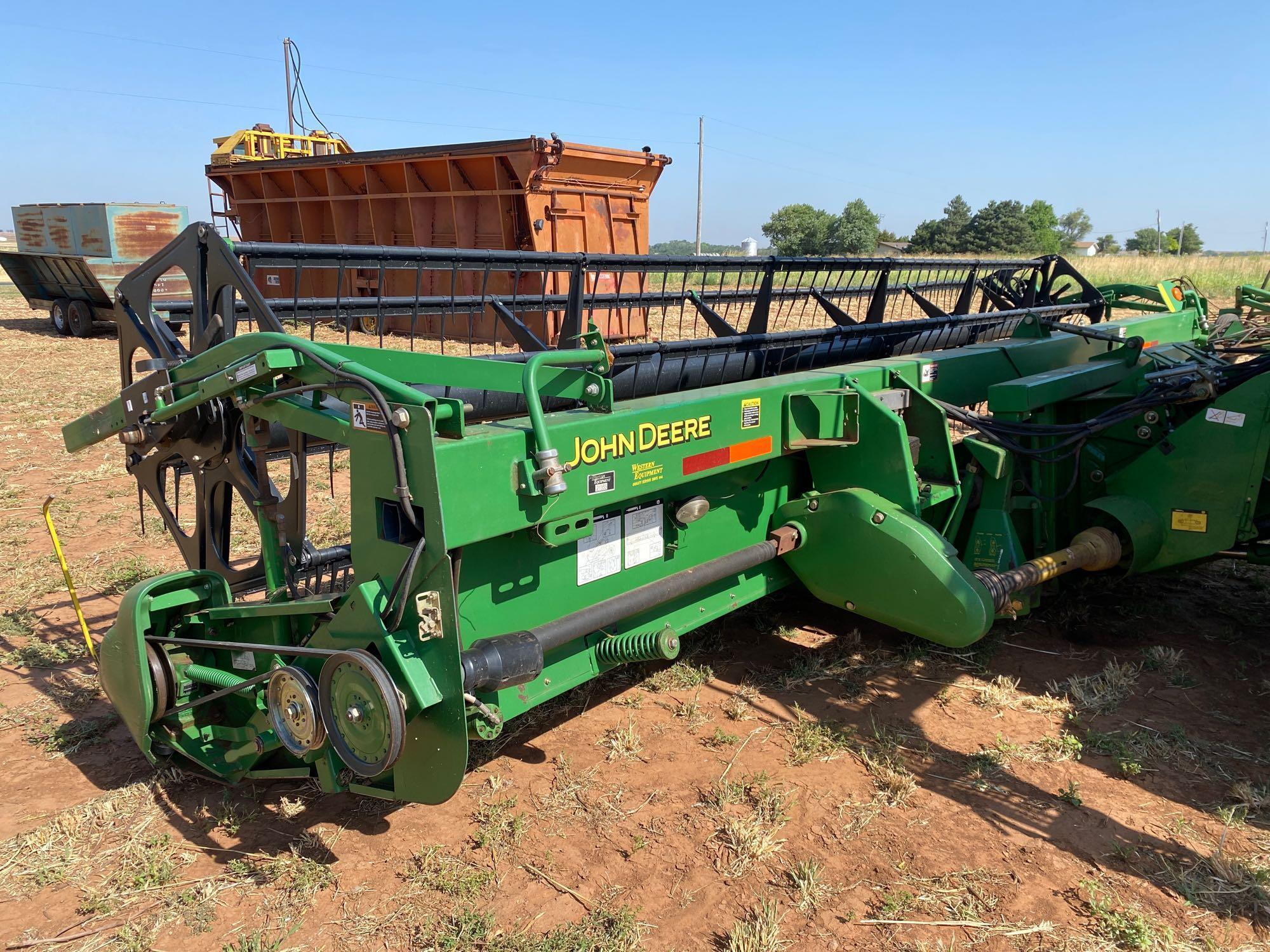 JOHN DEERE 9560 STS COMBINE BULLET ROTOR, 1,455 ENGINE HRS., 953 SEP. HRS., W/25' DRAPER,