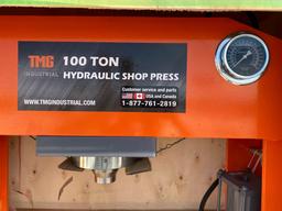 TMG 100 TON HYDRAULIC SHOP PRESS, AIR MOTOR AND