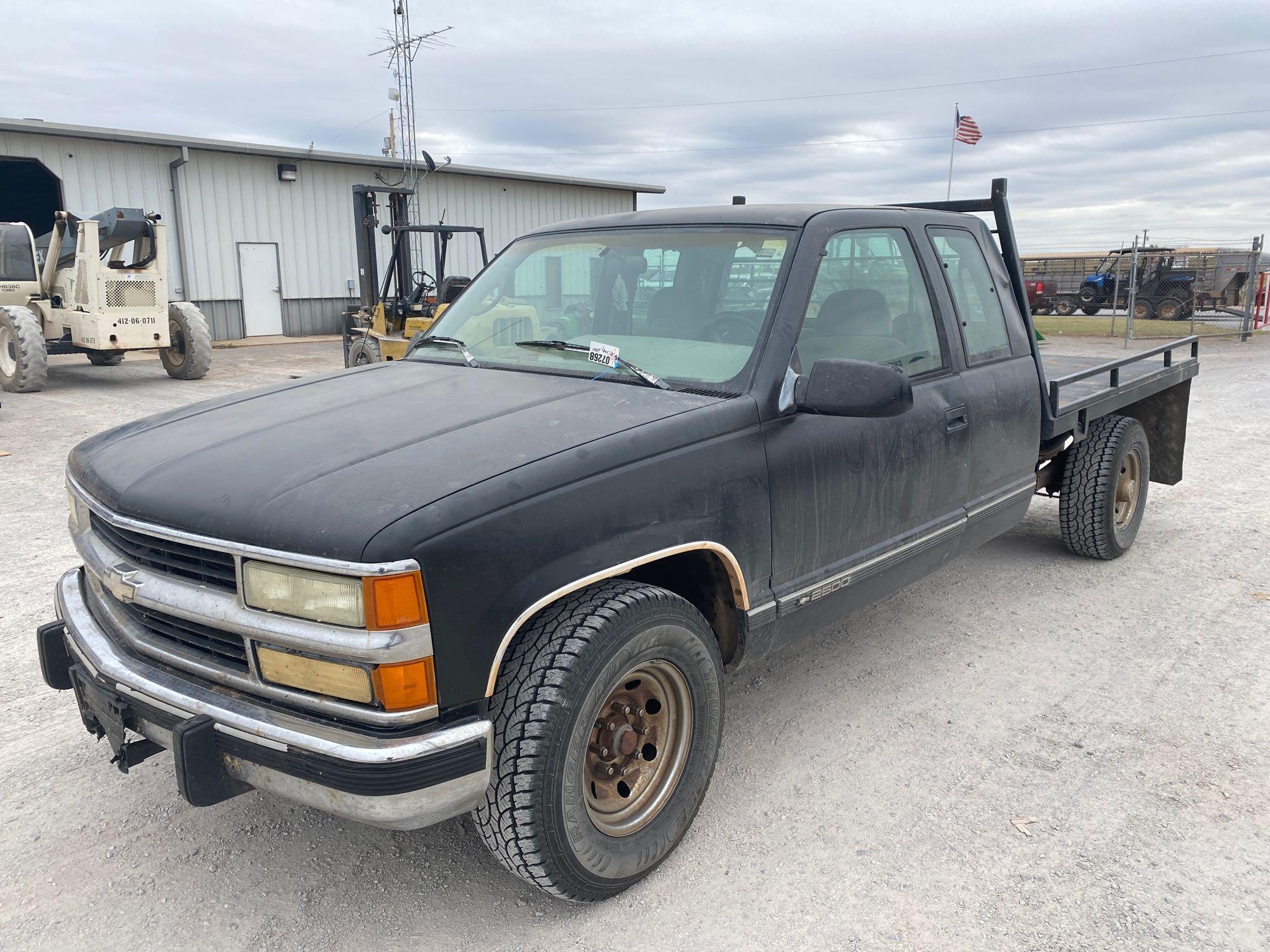 1995 CHEVY 2500 FLATBED PICKUP, 350, GAS, 5 SPEED,