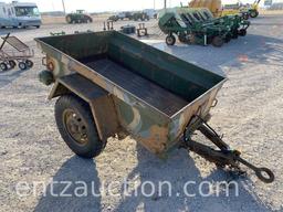 4' X 6' HD MILITARY TRAILER, PINTLE HITCH, (R) NO TITLE