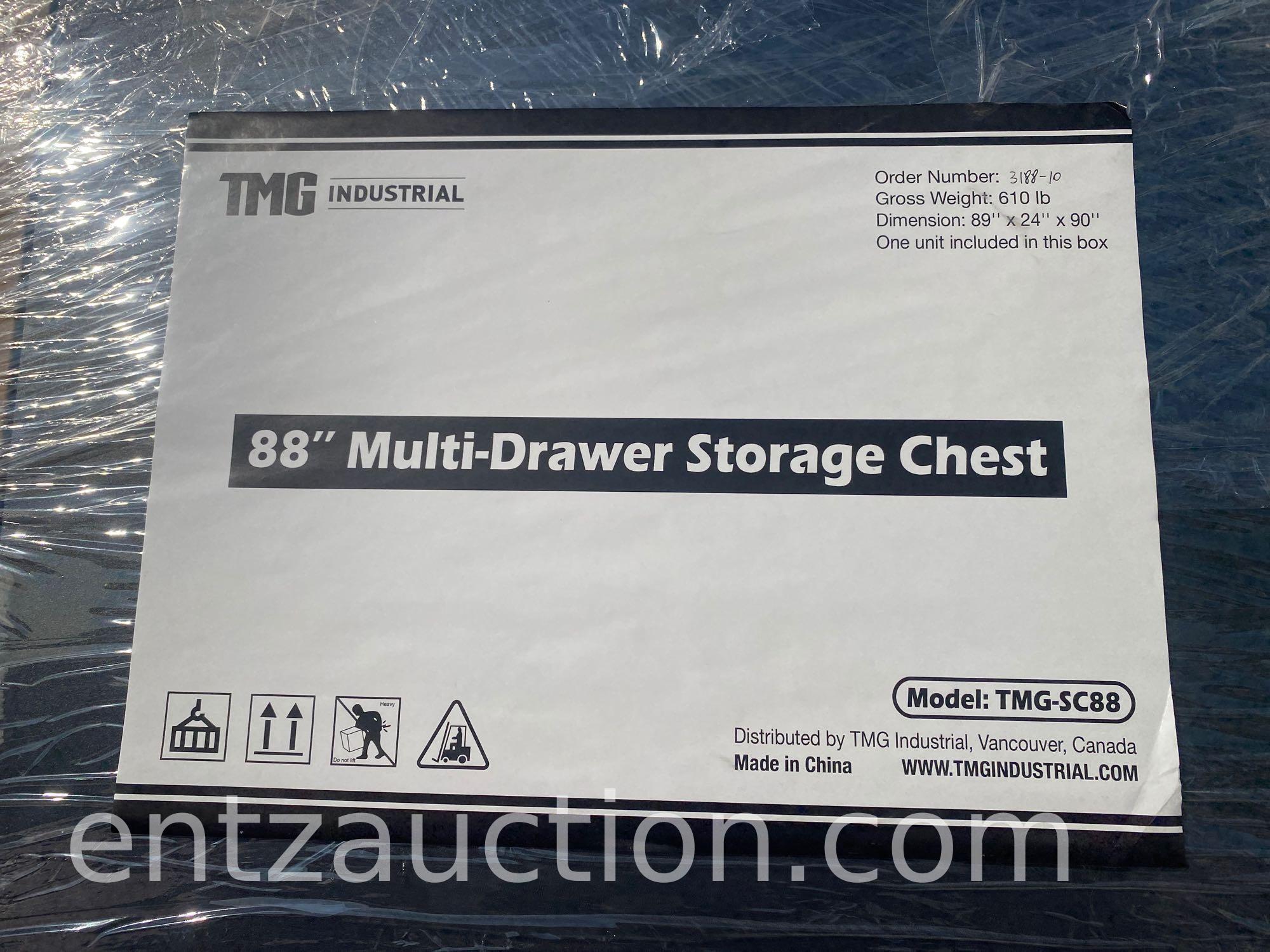 88" MULTI DRAWER STORAGE CHEST, UNUSED