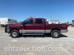 2004 FORD F250 XLT SUPER DUTY PICKUP, 4X4, AUTO