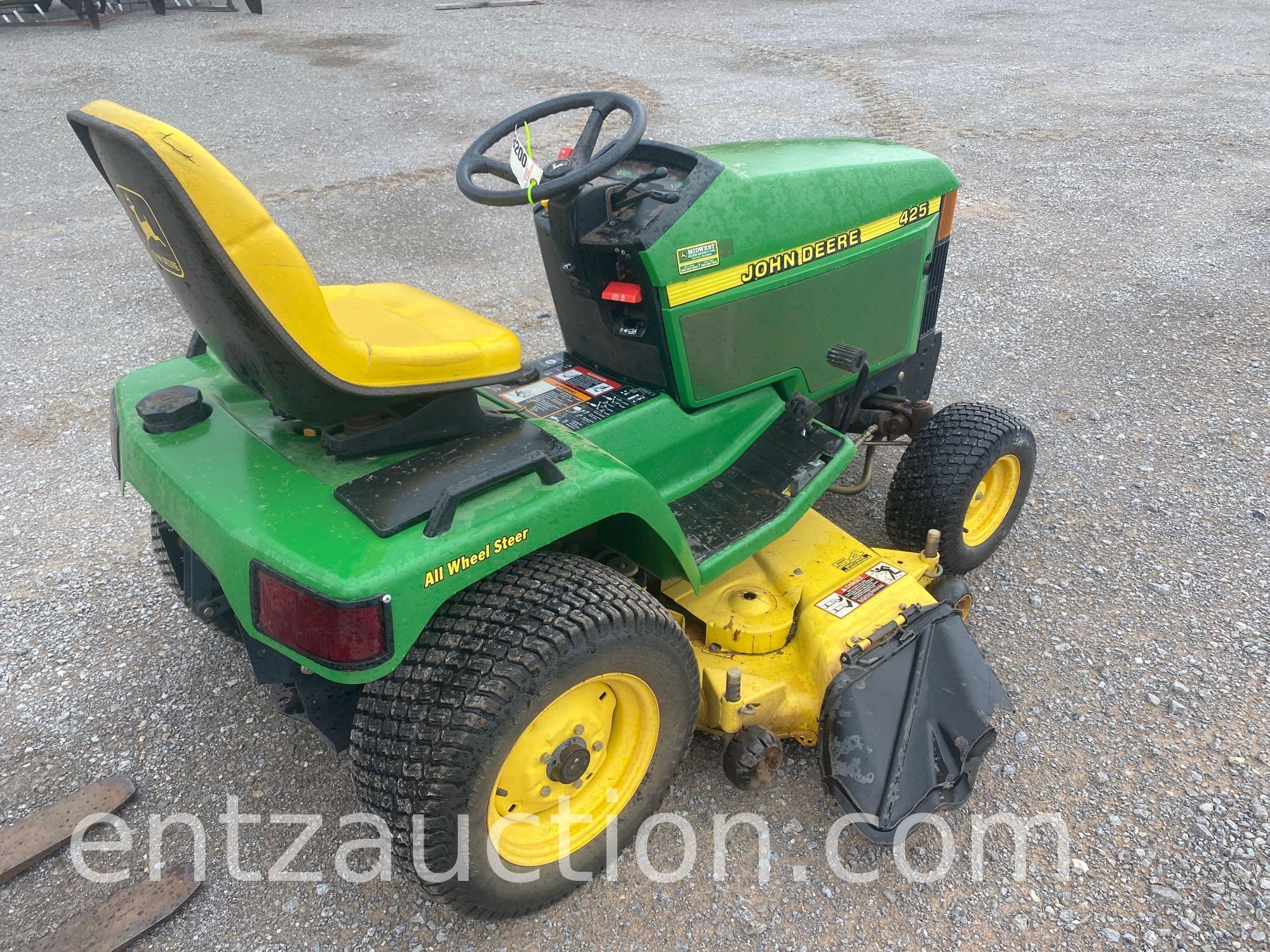 JD 425 LAWN MOWER, 54", ALL WHEEL STEER,