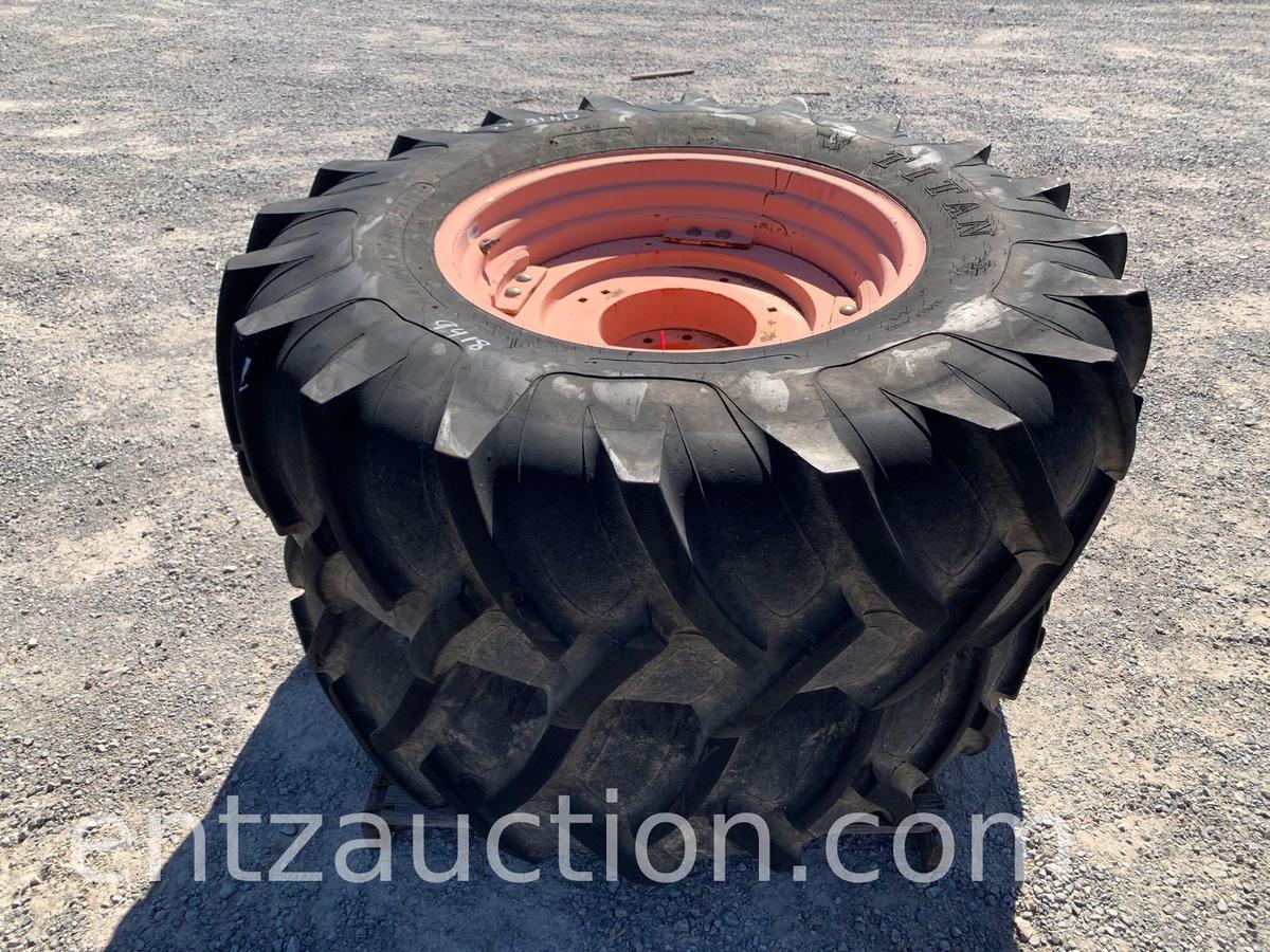 TITAN 18.4 R30 TRACTOR TIRES ON RIMS WITH WEIGHTS