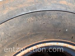 GOODYEAR 10.00 - 16 TIRES ON RIM, ARMSTRONG 10.00 -