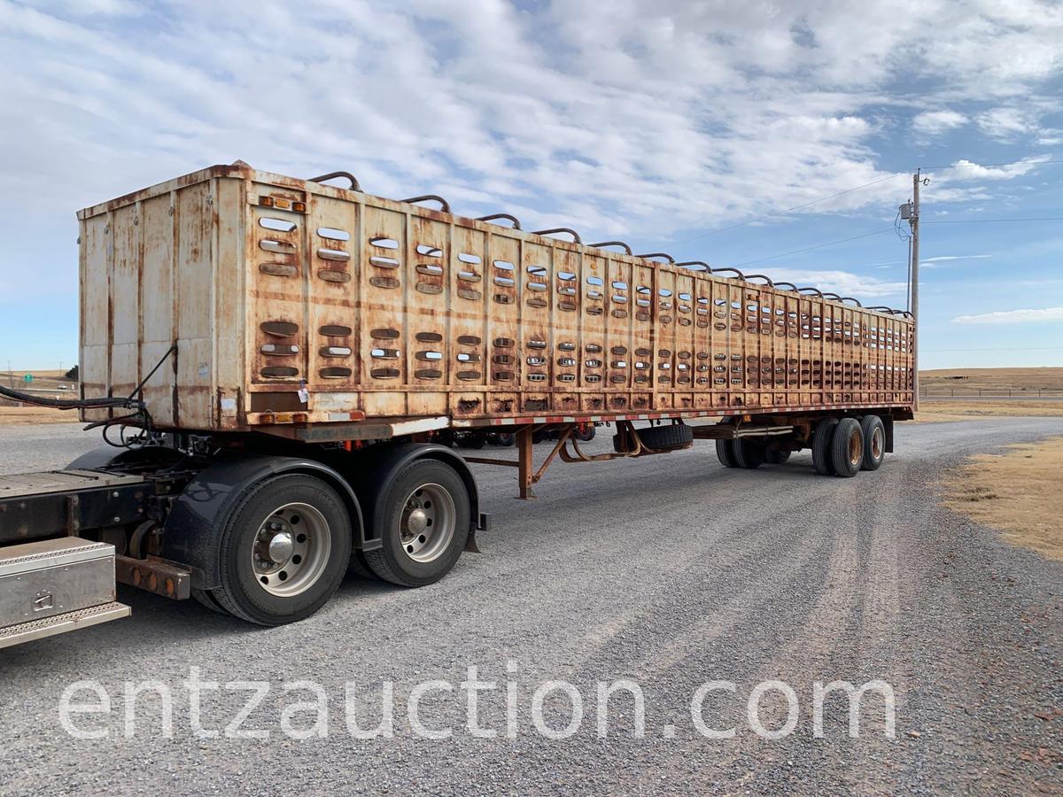 1968 HOBBS 50' CATTLE TRAILER, STEEL, OPEN TOP,