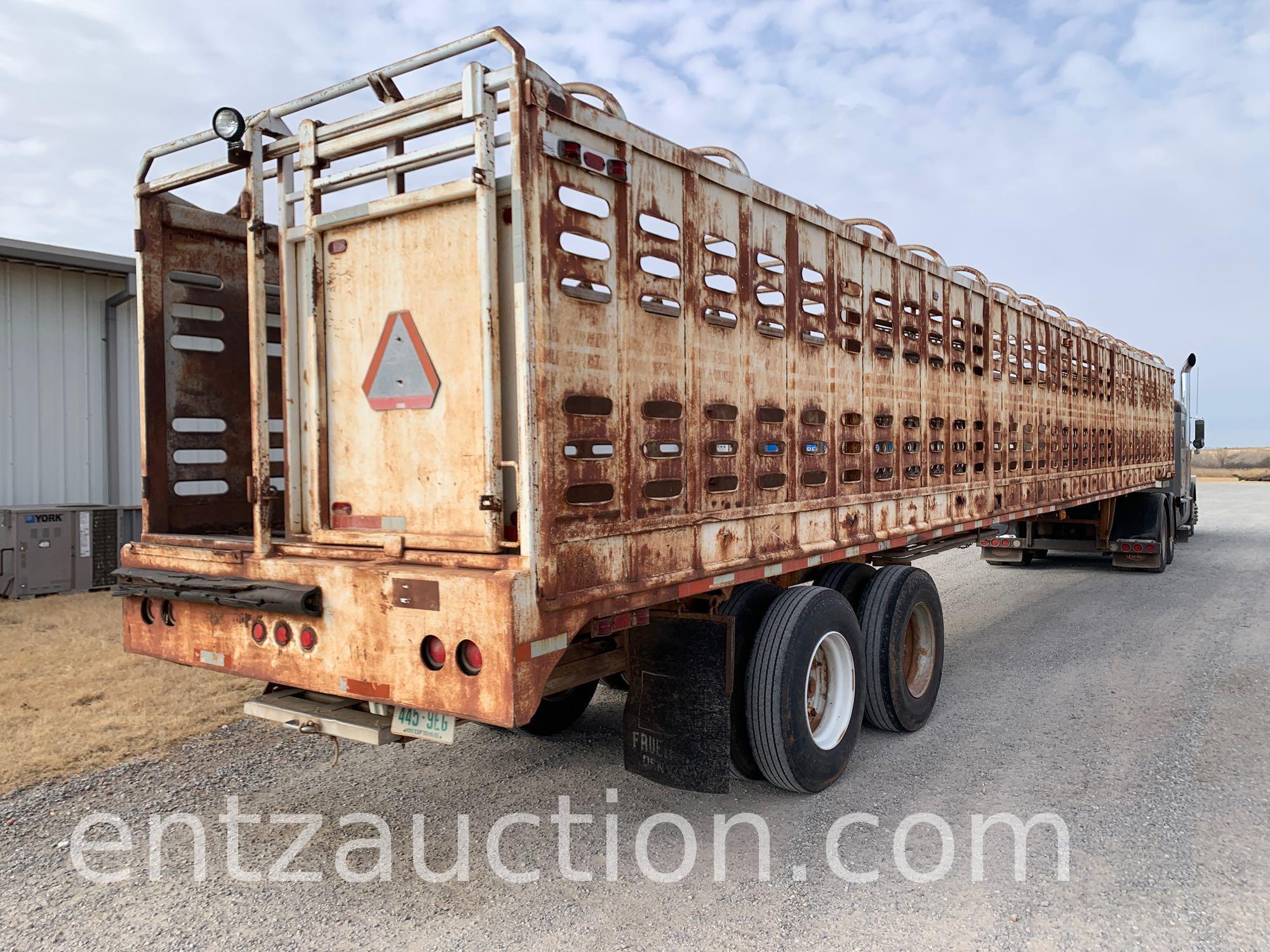 1968 HOBBS 50' CATTLE TRAILER, STEEL, OPEN TOP,