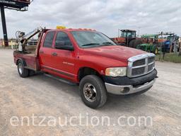 2005 DODGE 3500 PICKUP, 5.9L CUMMINS, 4X4, AUTO,