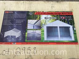 TMG 21' X 19' DOUBLE GARAGE METAL SHED,