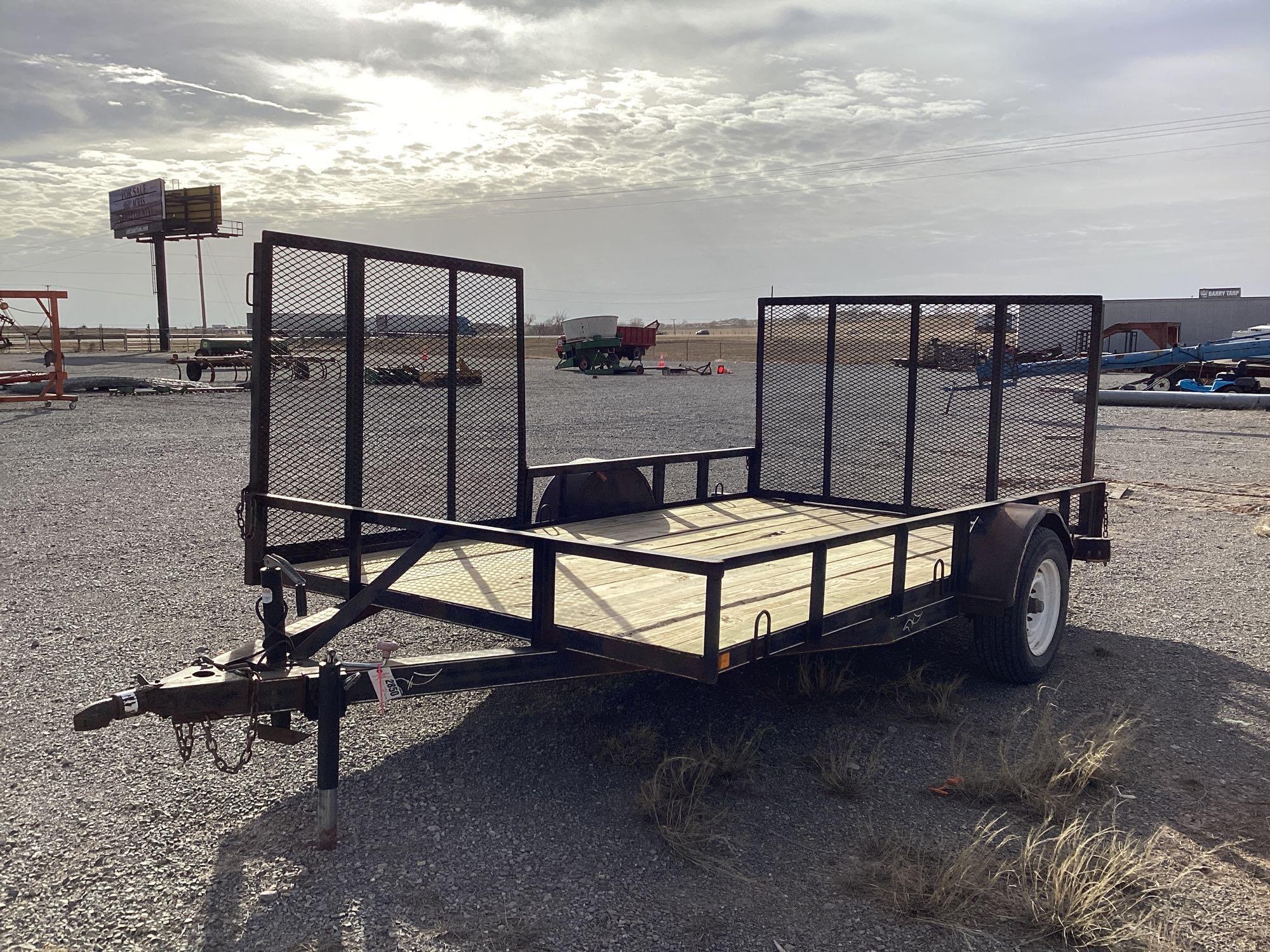 7' X 12' UTILITY TRAILER, 48'' FOLD DOWN REAR