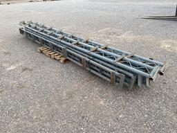 8) 14' METAL TRUSSES, 2" OD PIPE, 2) 18' METAL TRUSSES, 2" OD PIPE