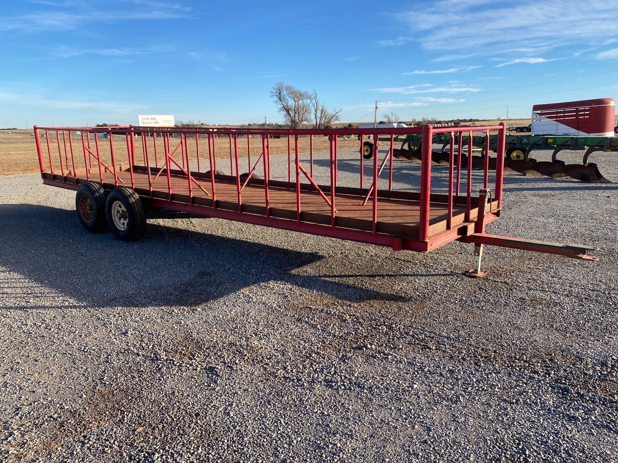 SHOPBUILT 24' FEEDER HAY TRAILER, TA, (NO TITLE)