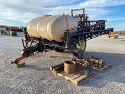 WYLIE PULL TYPE SPRAYER, 65' BOOMS, 1000 GALLON