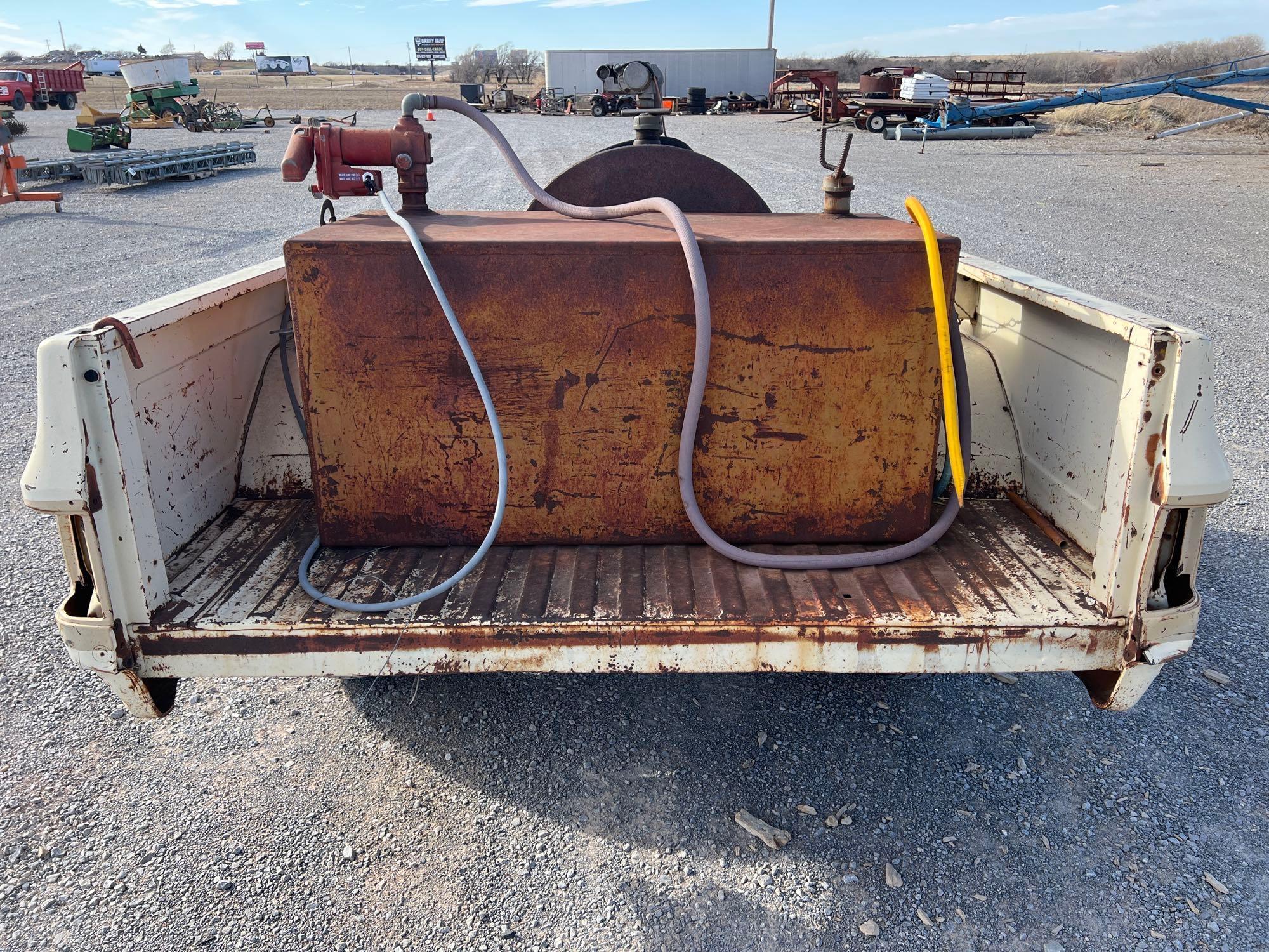 PICKUP BED TRAILER W/ 200 GALLON FUEL TANK,