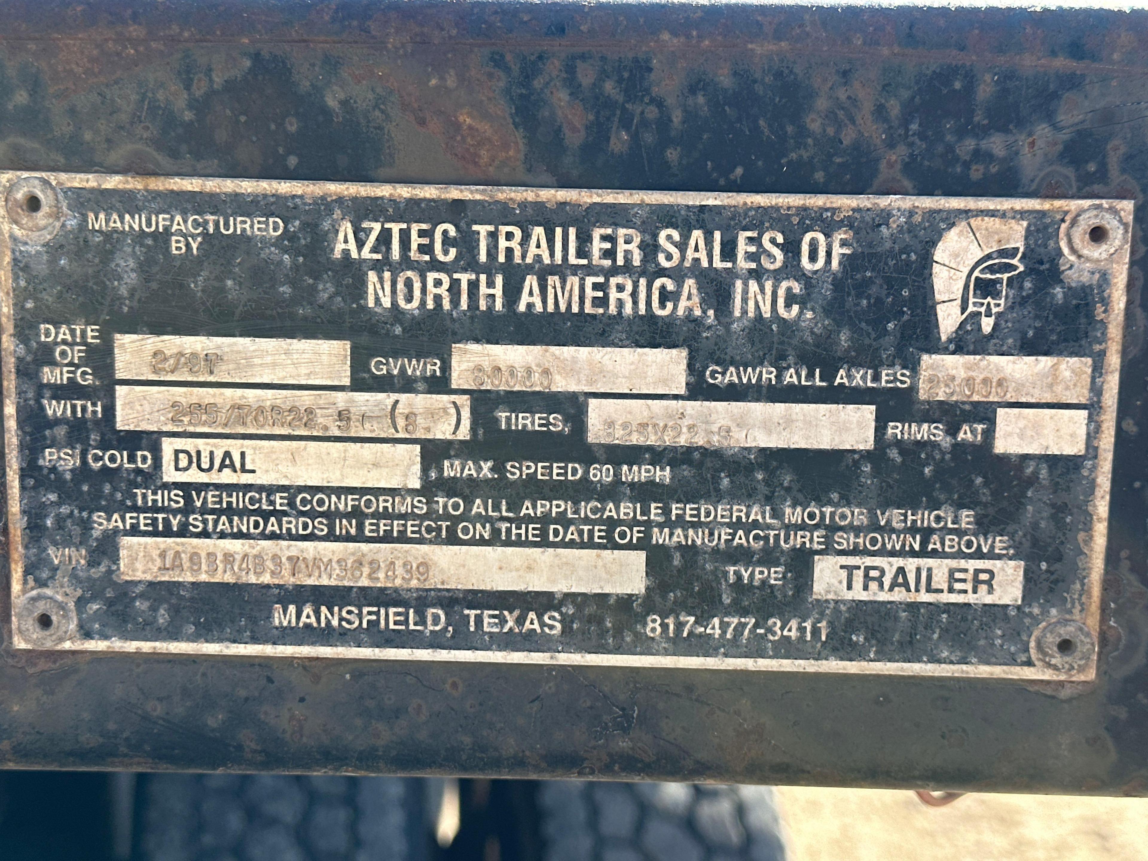 1997 AZTEC 48' X 102" DROP DECK TRAILER W/