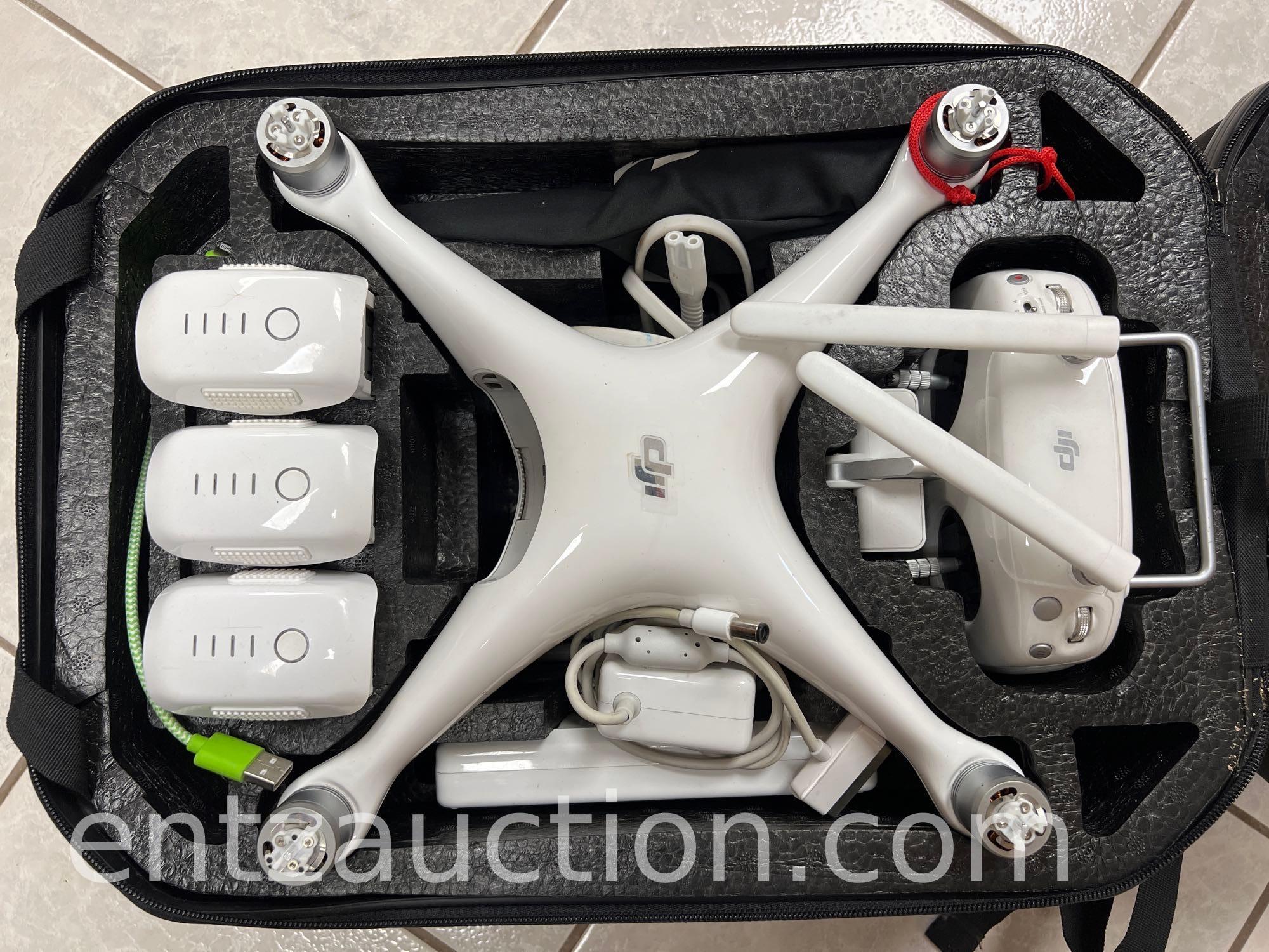 DJI PHANTOM 4 DRONE, CONTROLLER AND CARRYING