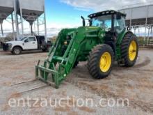2018 JD 6155R TRACTOR, 3PT, PTO,