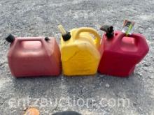 CALF MILK BOTTLE & HOLDERS, 3 GAS CANS